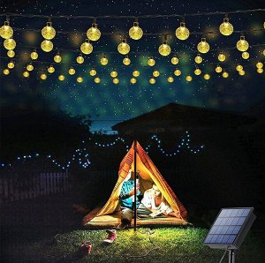 Toveon Гирлянда светодиодная на солнечной батарее Лампочки 50 LED, 9 м