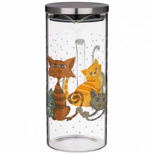 Кувшин agness "озорные коты" 1400 мл жаропрочное боросиликатное стекло