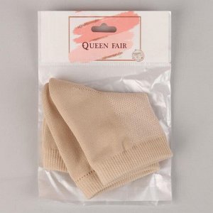 Queen fair Напяточники для педикюра, увлажняющие, 16 x 8,5 см, one size, цвет бежевый