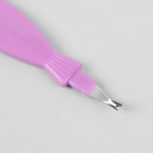 Пилка-триммер металлическая для ногтей, фигурная ручка, 17 см, цвет МИКС
