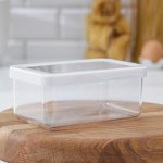 Ёмкость для сыпучих продуктов, «Степ», 800 мл, 16?10?7 см, цвет белый