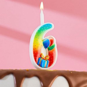 Свеча для торта цифра "Подарок"  6