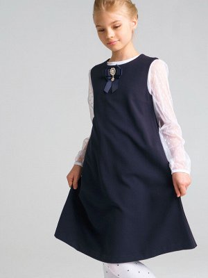 Сарафан текстильный для девочек т.синий