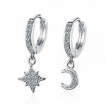 Серьги из стерлингового серебра, 1 пара