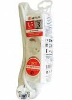 Удлинитель сетевой ARTSUN 16-1,53Е пвс 3х1,0 мм2    мах 4000 Вт