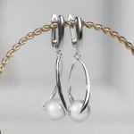 Серьги шар №10 &quot;Майорка&quot;, цвет белый