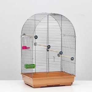 Клетка для птиц "Пижон" №101, хром , укомплектованная, бежевая, 41 х 30 х 65 см