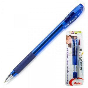 Ручка шарик "Pentel Feel it!" 0.7мм 3-х гран.корп., (2 шт) синяя (идеальная ручка школьника) арт. XBX487-CC