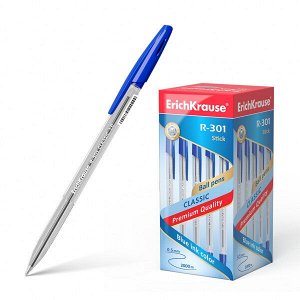 Ручка шарик "ErichKrause Classic Stick R-301" 1.0мм синяя 1/50 арт. ЕК-43184
