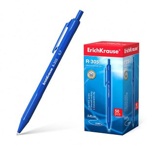 Ручка шарик "ErichKrause R-305" автомат 0.7мм синяя 1/50 арт. ЕК-39055