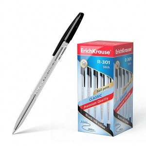 Ручка шарик "ErichKrause Classic Stick R-301" 1.0мм черная 1/50 арт. ЕК-43185