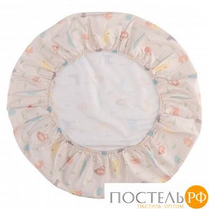 TK20-KIDS-FS0034 Простыня круглая на резинке из сатина с принтом Animalia world из коллекции Tiny world, 75х75х20 см