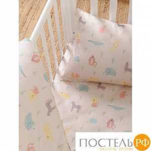 TK20-KIDS-FS0004 Простыня на резинке из сатина с принтом Animalia world из коллекции Tiny world, 60х120х20 см