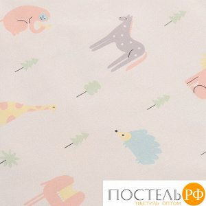 TK20-KIDS-FS0034 Простыня круглая на резинке из сатина с принтом Animalia world из коллекции Tiny world, 75х75х20 см