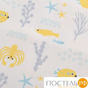 TK20-KIDS-FS0035 Простыня круглая на резинке из сатина с принтом Oceania world из коллекции Tiny world, 75х75х20 см