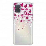 Сердечки. Чехол силиконовый прозрачный с рисунком на телефон Samsung Galaxy