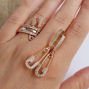Комплект коллекция Дубай покрытие позолота серьги кольцо