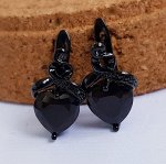 Серьги коллекция Xuping Black покрытие позолота