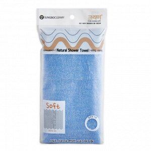 Мочалка для тела с плетением «Гофре» "Shine Shower Towel" (жёсткая) размер 20 см х 95 см