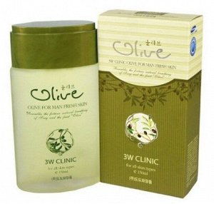 Мужской увлажняющий тоник для лица с Оливой 3W Clinic Olive For Man Fresh Skin 150мл., ,