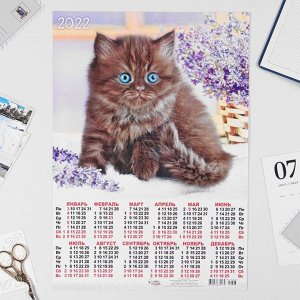 Календарь листовой А3 "Коты 2022 - 1"