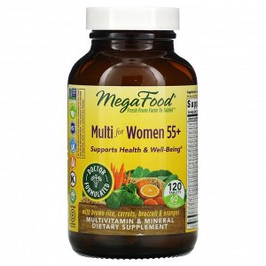 MegaFood, Multi for Women 55+, комплекс витаминов и микроэлементов для женщин старше 55 лет, 120 таблеток