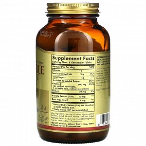 Solgar, Жевательный витамин С, с натуральным клюквенно-малиновым вкусом, 500 мг, 90 жевательных таблеток