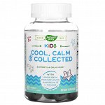 Nature&#039;s Way, Kids, Cool, Calm&amp;Collected, успокаивающее средство для детей старше 8лет, виноградный вкус, 40жевательных конфет