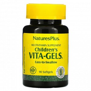 Nature's Plus, Детские Vita-Gels, мультивитаминная добавка, натуральный апельсин, 90 мягких таблеток