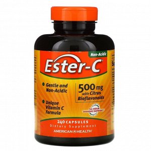 American Health, Ester-C с цитрусовыми биофлавоноидами, 500 мг, 240 капсул