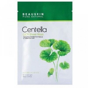 BEAUSKIN Centella CICA Тканевая маска для лица, с экстр. центеллы 30 мл.