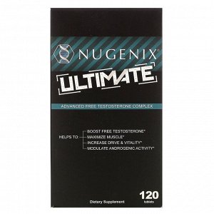 Nugenix, Ultimate, улучшенный комплекс свободного тестостерона, 120 таблеток