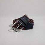 Ремень женский, ширина 3,5 см, резинка, плетёнка, пряжка металл, цвет синий/коричневый