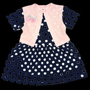 Платье 7104/9 (розовое, юбка в горох)