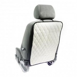 Защитная накидка на переднее сиденье, размер 40x60, экокожа, стеганная, белая