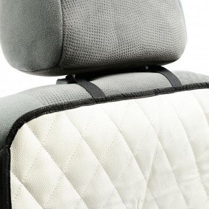 Защитная накидка на переднее сиденье, размер 40*60, экокожа, стеганная, белая