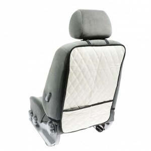 Защитная накидка на переднее сиденье 1 карман, размер 40?60, экокожа, стеганная, белая 7023234