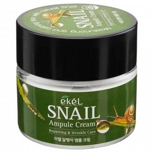 EKEL Snail Ampoule Cream Увлажняющий регенерирующий крем с муцином улитки 70 ml