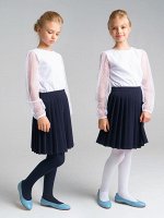 Колготки трикотажные для девочек, 2 пары в комплекте белый/тёмно-синий