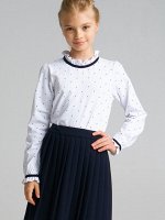 Фуфайка трикотажная для девочек (футболка с длинным рукавом) белый