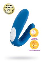 МНОГОФУНКЦИОНАЛЬНЫЙ СТИМУЛЯТОР ДЛЯ ПАР SATISFYER PARTNER WHALE, СИЛИКОН, ГОЛУБОЙ, 17 СМ.