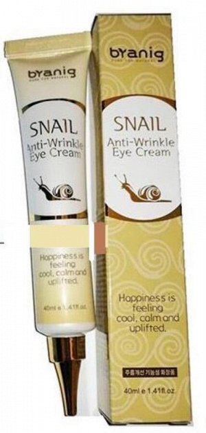 Branig Крем для кожи вокруг глаз с муцином улитки против морщин Snail Anti-Wrinkle Eye Cream, 40 мл