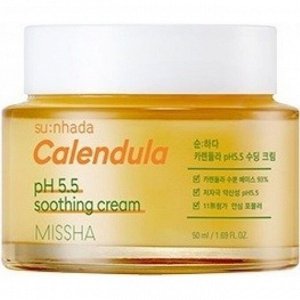 Missha Su:nhada Calendula pH 5.5 Soothing Cream Восстанавливающий крем с календулой, 50мл