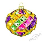 Шар &quot;Золотая сетка&quot; разноцветный (стекло) 9х8 см