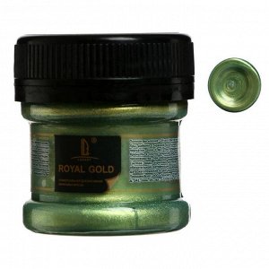 Краска акриловая, Royal gold, 25 мл, с высоким содержанием металлизированного пигмента, золото зелёное