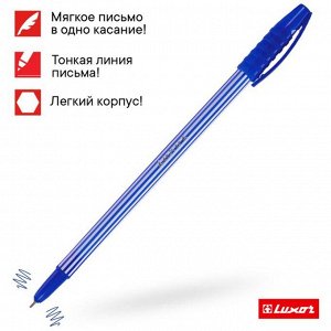 Ручка шариковая Luxor 31131 Stripes, игольчатый пишущий узел 0.7 мм, чернила синие