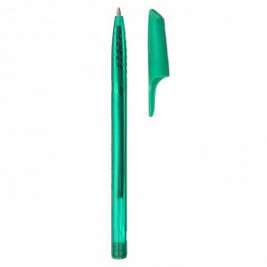 Ручка шариковая 1,0мм стержень зеленый, корпус зеленый треугольный