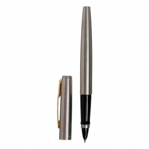 Ручка-роллер Parker Jotter Core T63 Stainless Steel GT F, 0.5 мм, корпус из нержавеющей стали, чёрные чернила