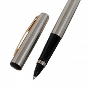 Ручка-роллер Parker Jotter Core T63 Stainless Steel GT F, 0.5 мм, корпус из нержавеющей стали, чёрные чернила