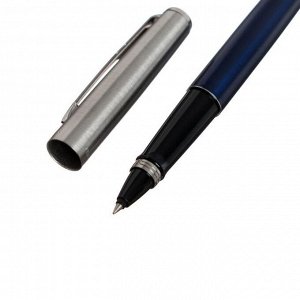 Ручка-роллер Parker Jotter Core T63 Royal Blue CT F, 0.5 мм, корпус из нержавеющей стали, чёрные чернила (2089228)